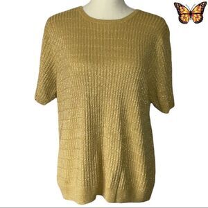 ALFRED Dunner Short Sleeve Sweater Size Large
